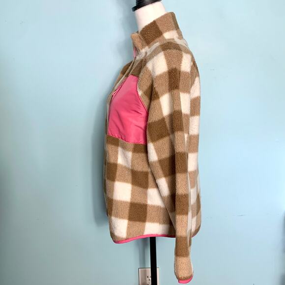 J. Crew Factory Plaid Woven Sherpa Zip-Up Jacket Size Small - Picture 3 of 9